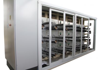 Back side of Fully Automated Tensioned Creel with Right Angle Output