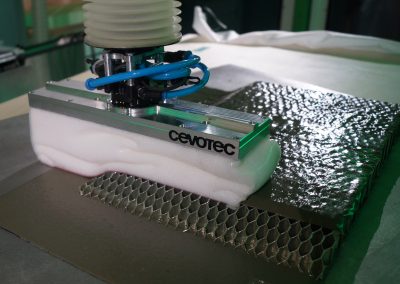 Cevotec Fiber Patch Placement on honeycomb core
